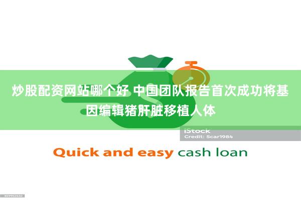 炒股配资网站哪个好 中国团队报告首次成功将基因编辑猪肝脏移植人体