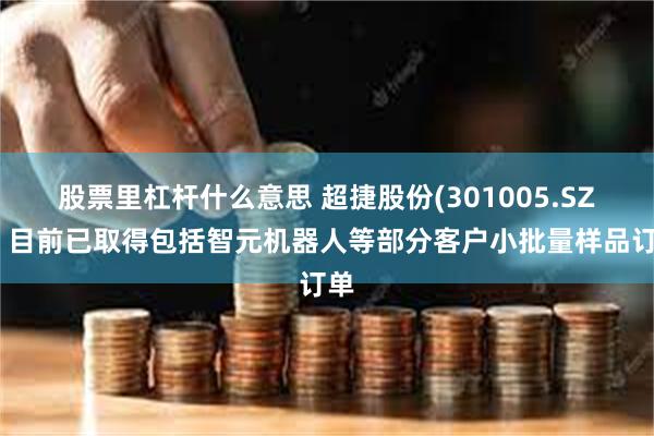 股票里杠杆什么意思 超捷股份(301005.SZ)：目前已取得包括智元机器人等部分客户小批量样品订单