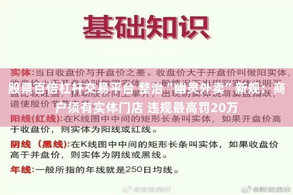 股票百倍杠杆交易平台 整治“幽灵外卖”新规：商户须有实体门店 违规最高罚20万