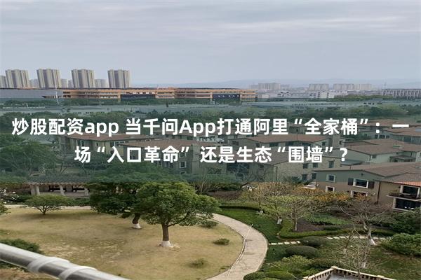 炒股配资app 当千问App打通阿里“全家桶”：一场“入口革命” 还是生态“围墙”？