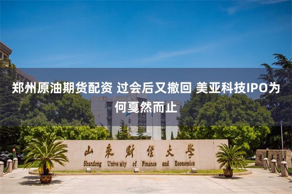 郑州原油期货配资 过会后又撤回 美亚科技IPO为何戛然而止