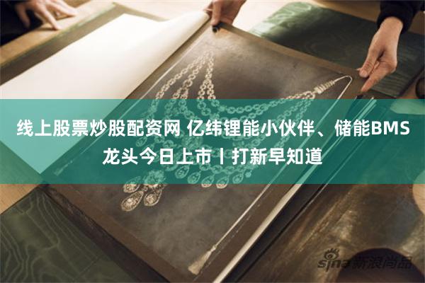 线上股票炒股配资网 亿纬锂能小伙伴、储能BMS龙头今日上市丨打新早知道
