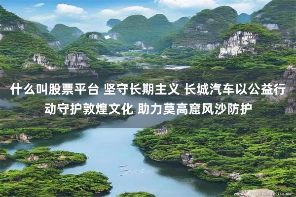 什么叫股票平台 坚守长期主义 长城汽车以公益行动守护敦煌文化 助力莫高窟风沙防护