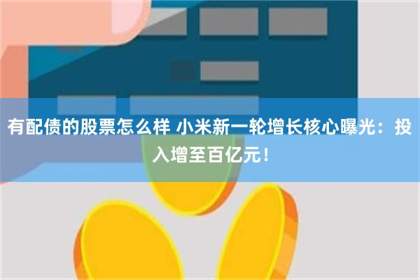有配债的股票怎么样 小米新一轮增长核心曝光：投入增至百亿元！