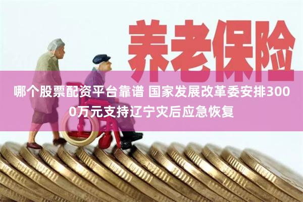 哪个股票配资平台靠谱 国家发展改革委安排3000万元支持辽宁灾后应急恢复