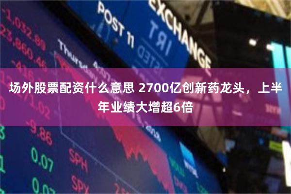 场外股票配资什么意思 2700亿创新药龙头，上半年业绩大增超6倍