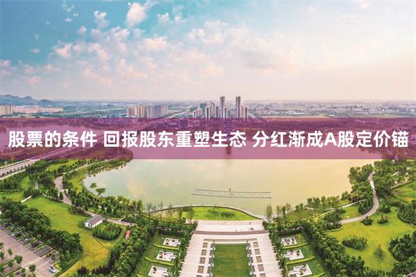 股票的条件 回报股东重塑生态 分红渐成A股定价锚