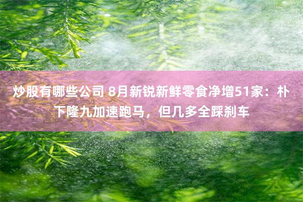 炒股有哪些公司 8月新锐新鲜零食净增51家：朴下隆九加速跑马，但几多全踩刹车