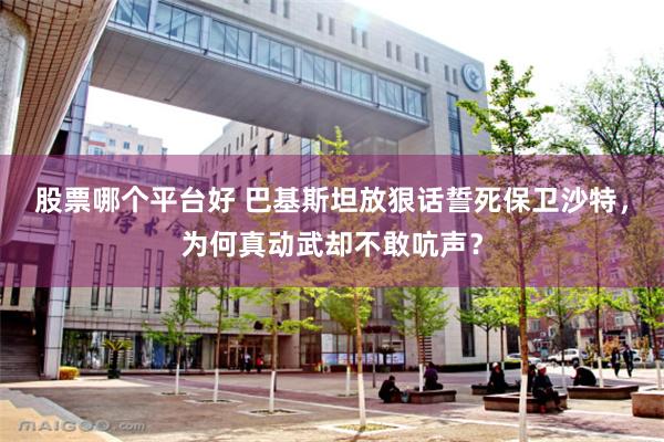 股票哪个平台好 巴基斯坦放狠话誓死保卫沙特，为何真动武却不敢吭声？