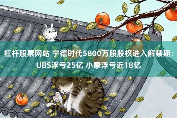 杠杆股票网站 宁德时代5800万股股权进入解禁期：UBS浮亏25亿 小摩浮亏近18亿